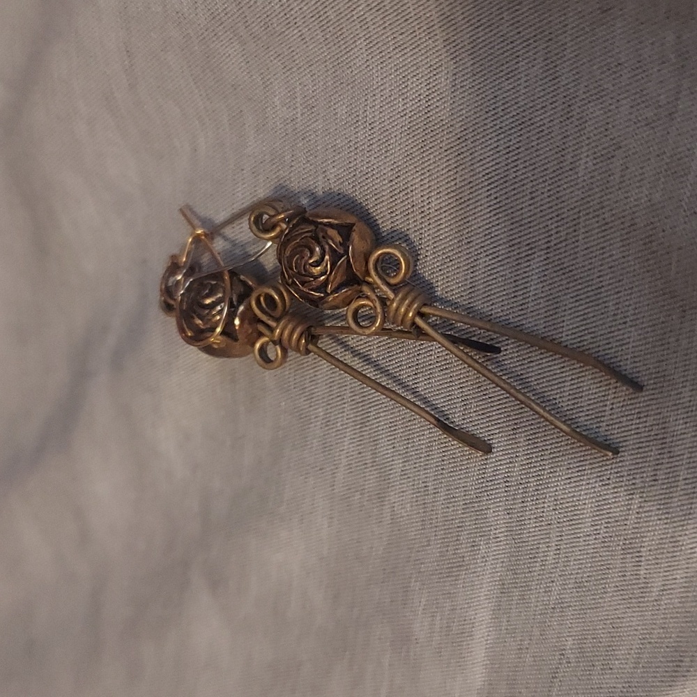 Hand Crafted Bertha Inspired Rose Earrings